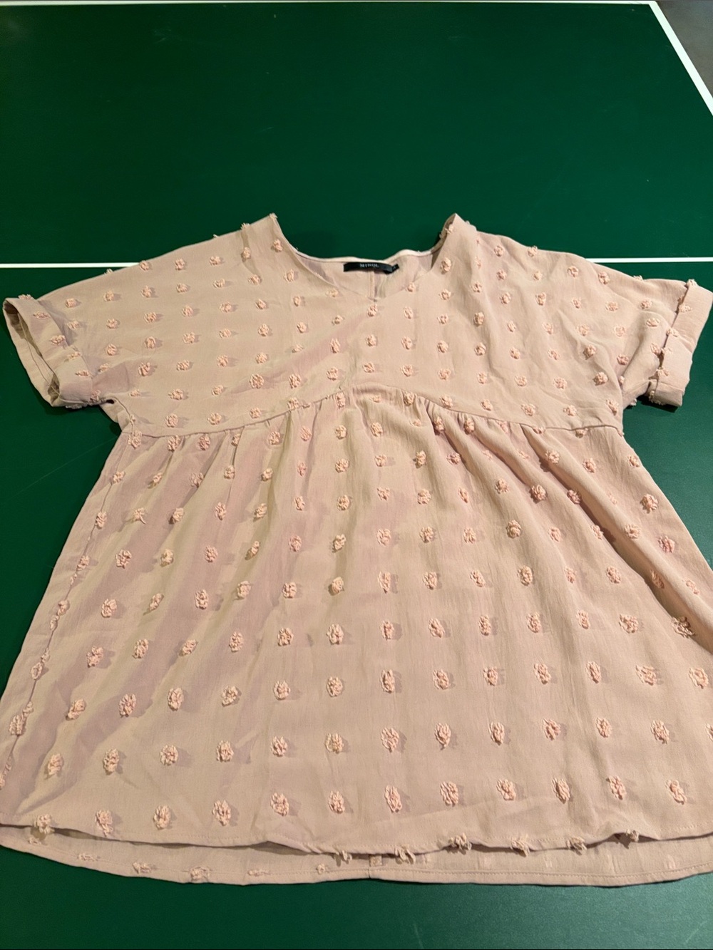 Women’s Blush Pink Textured Peplum Blouse